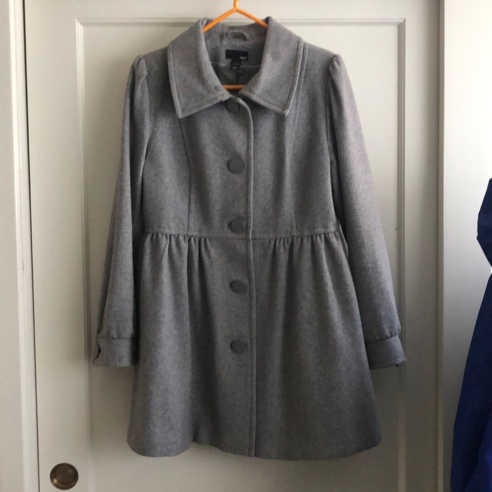 H&M grey wool blend peacoat